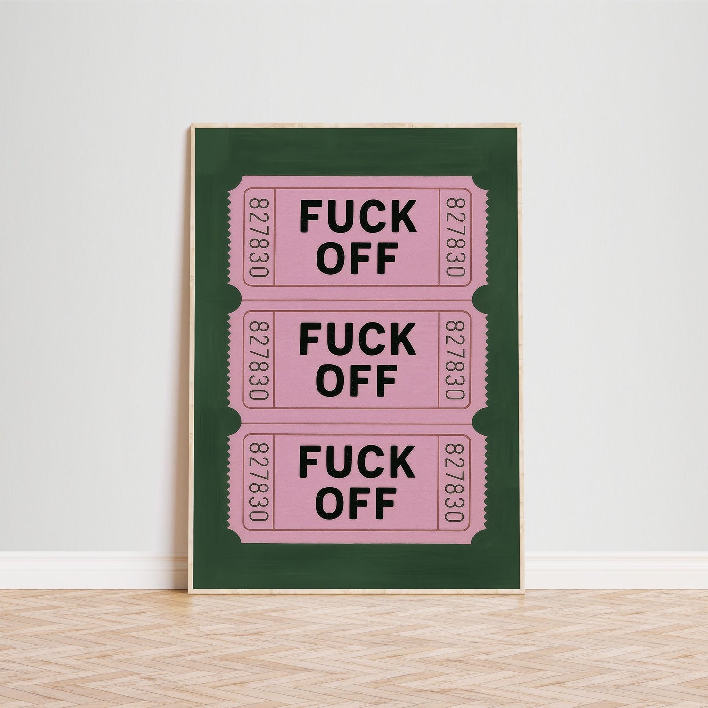 Funny Swear Poster – Bold Graphic Wall Print | Pink Green Retro Style Art