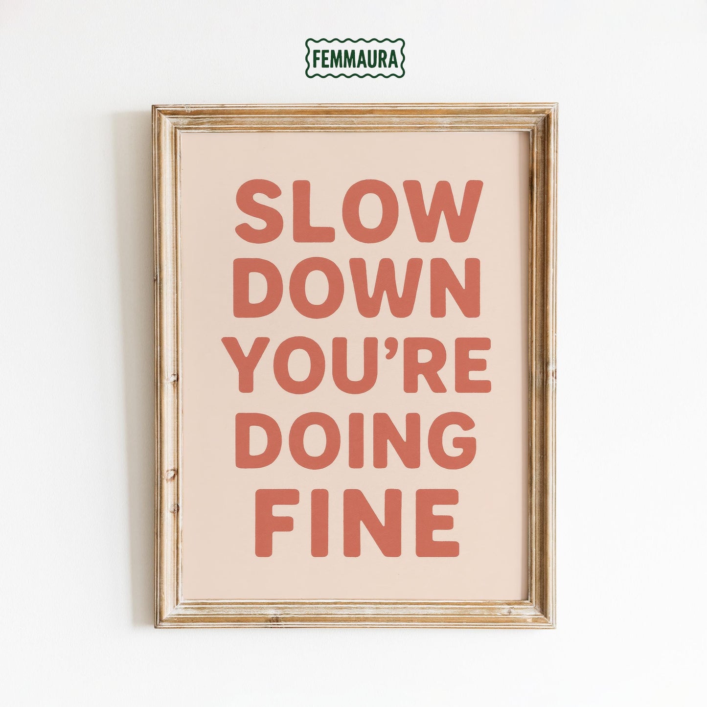 Inspirational Quote Poster – Slow Down Wall Art | Motivational Typography Print