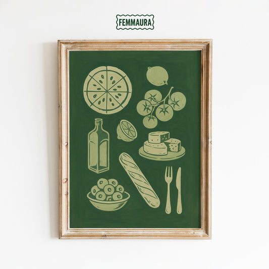 Mediterranean Kitchen Art – Rustic Dining Decor | Olive Kitchen Wall Print