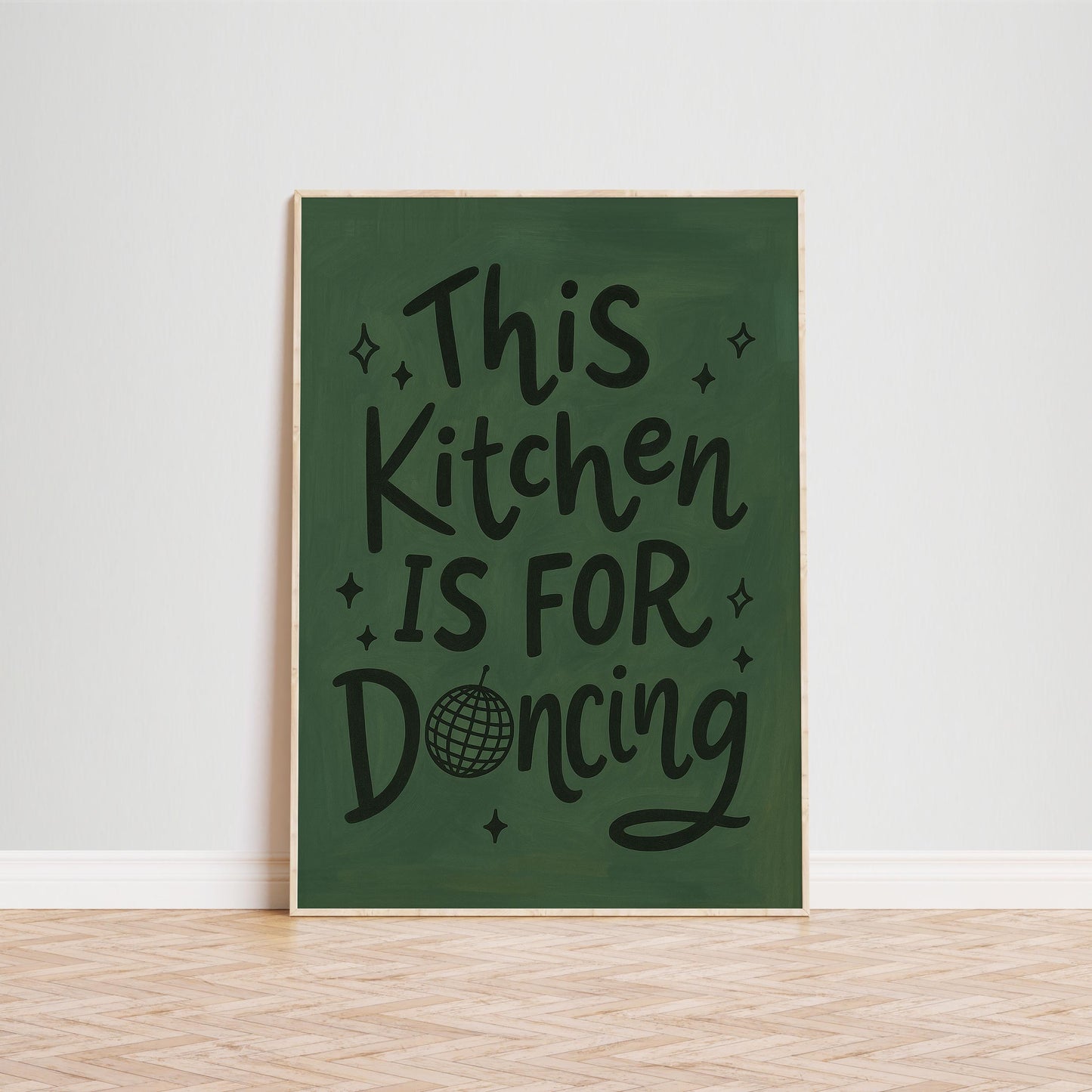 Kitchen Dancing Poster – Fun Kitchen Wall Art With Bold Typography Print