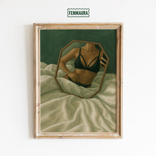 Sensual Bedroom Art – Surrealist Mirror Wall Art | Intimate Boudoir Decor