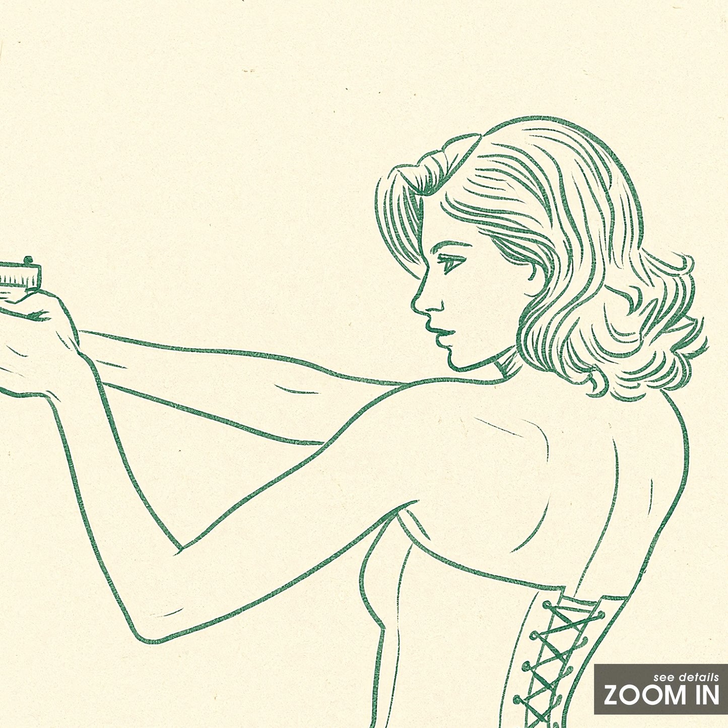 Armed Muse Poster – Minimal Line Art Woman Print, Femmaura Bold Series