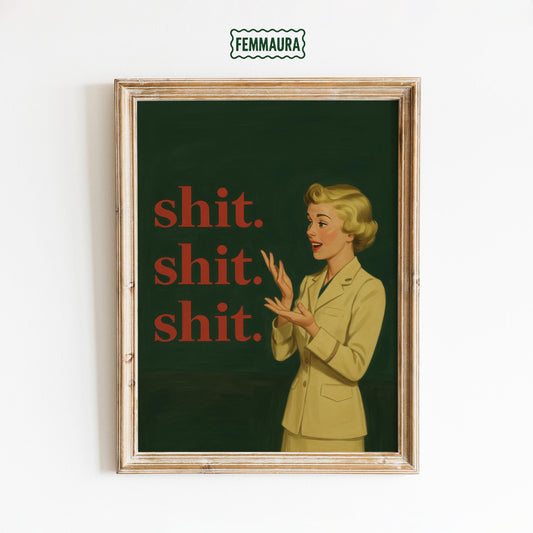 Retro Swear Poster – Vintage Humor Art | Bold Typography Wall Print