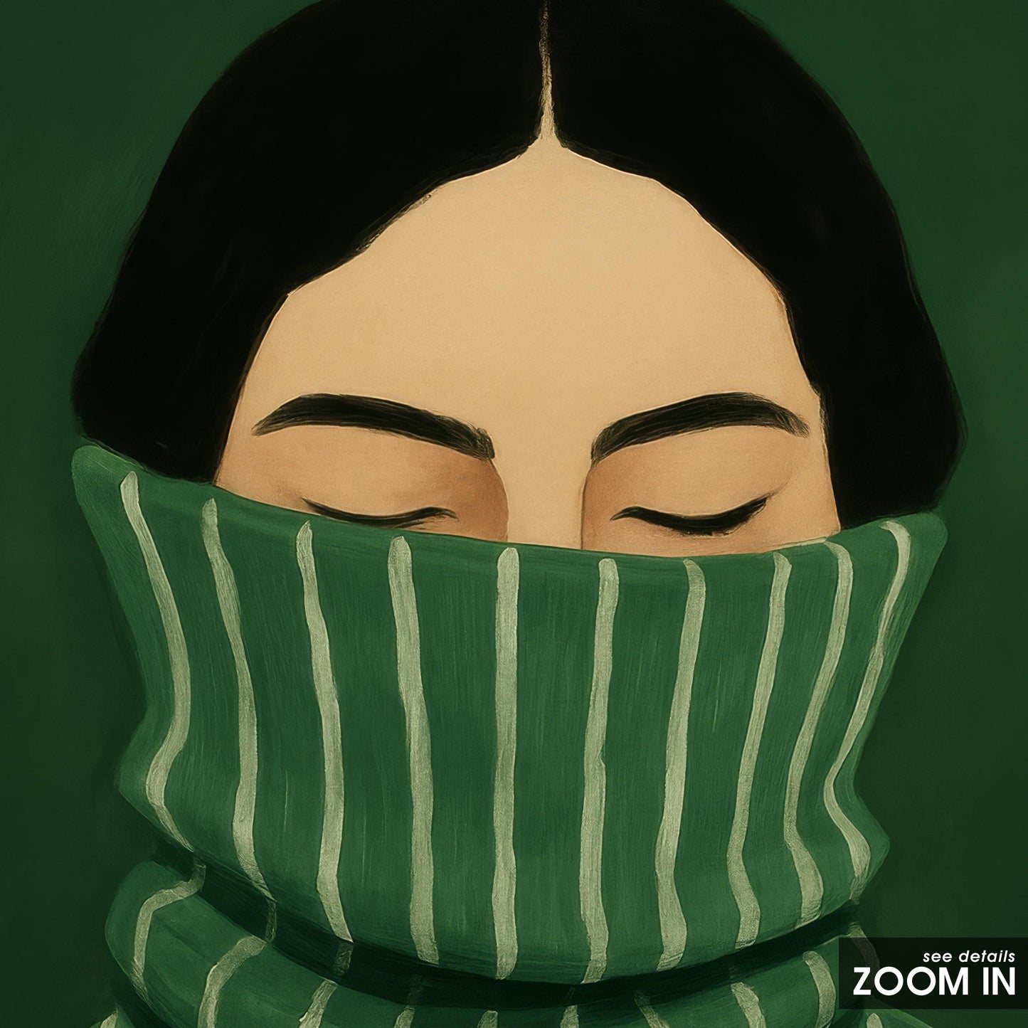 Green Turtleneck Poster – Minimalist Wall Art With Quiet Confidence Illustration