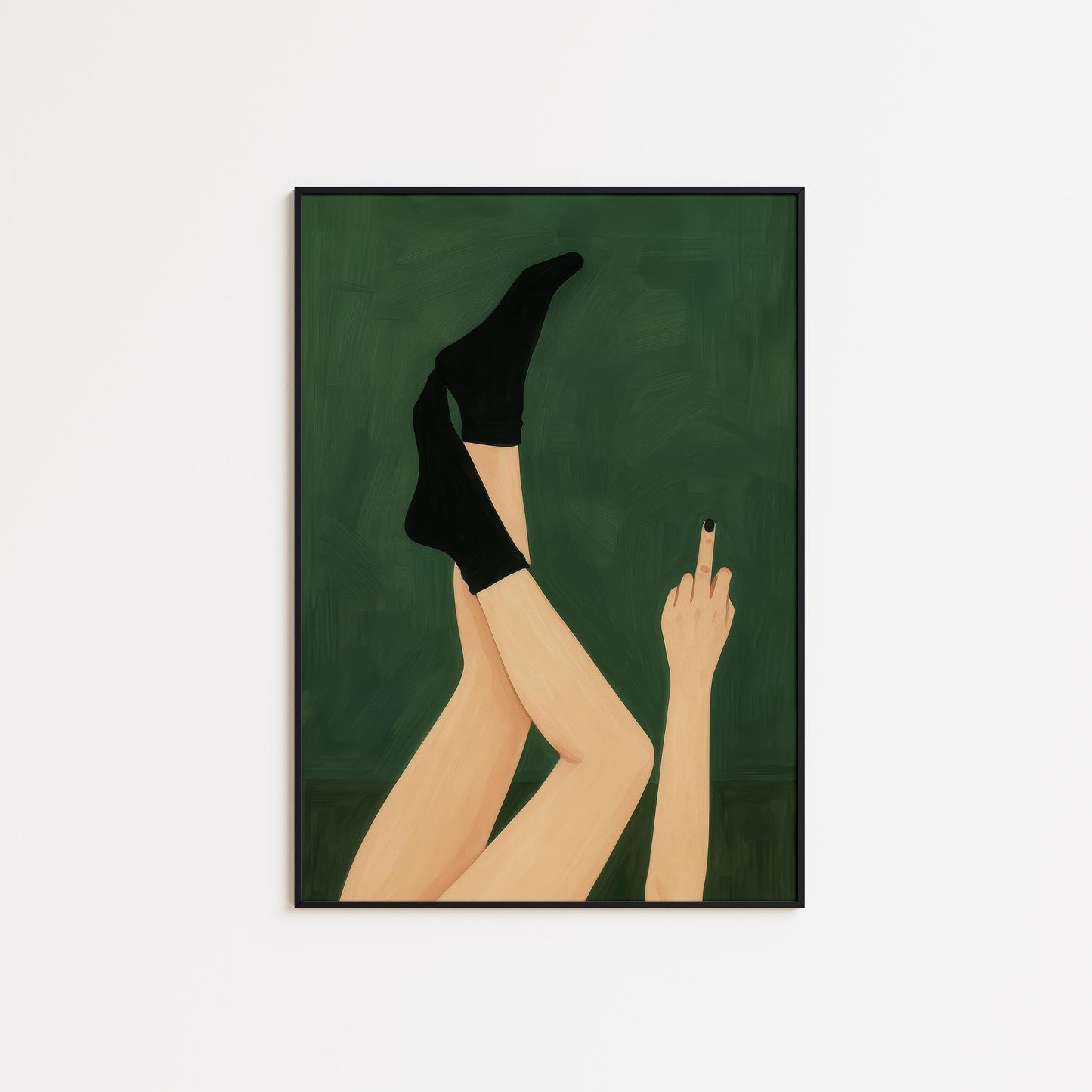 Middle Finger Poster – Bold Feminine Attitude Retro Wall Art Print