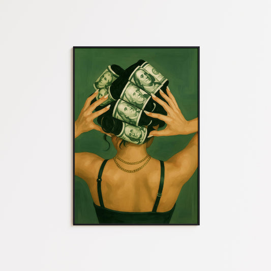 Feminine Power Poster – Bold Money Rollers Art | Green Gold Decor