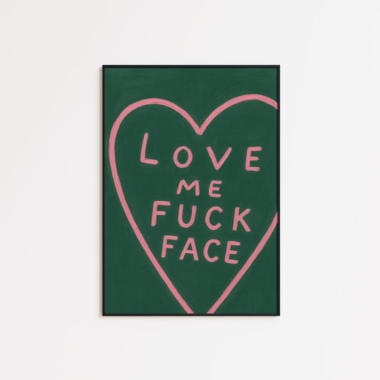 Bold Pink Heart Print – Cheeky Love Quote Wall Art for Playful Relationships