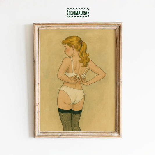 Vintage Lingerie Poster – Classic Pinup Girl Poster | Retro Wall Decor