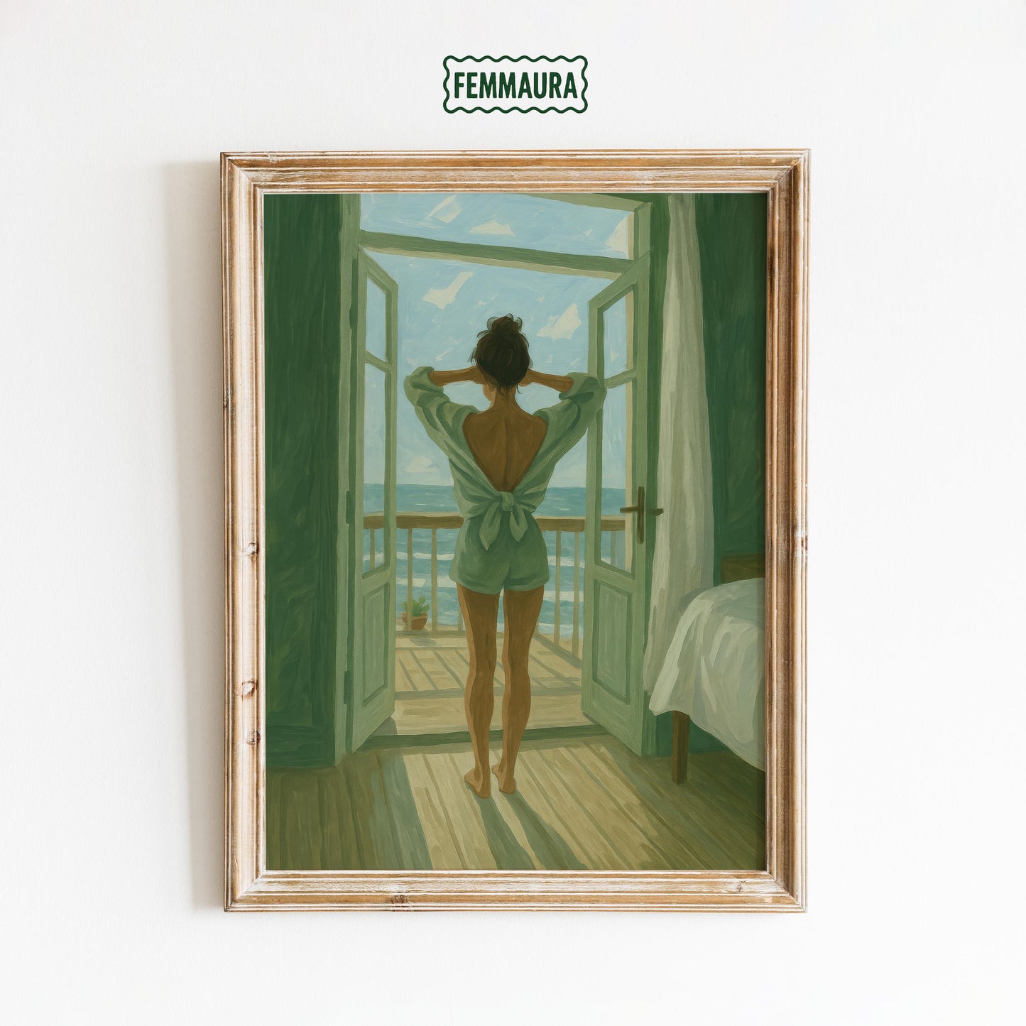 Ocean View Poster – Serene Coastal Wall Art for Bedroom & Beach House Decor