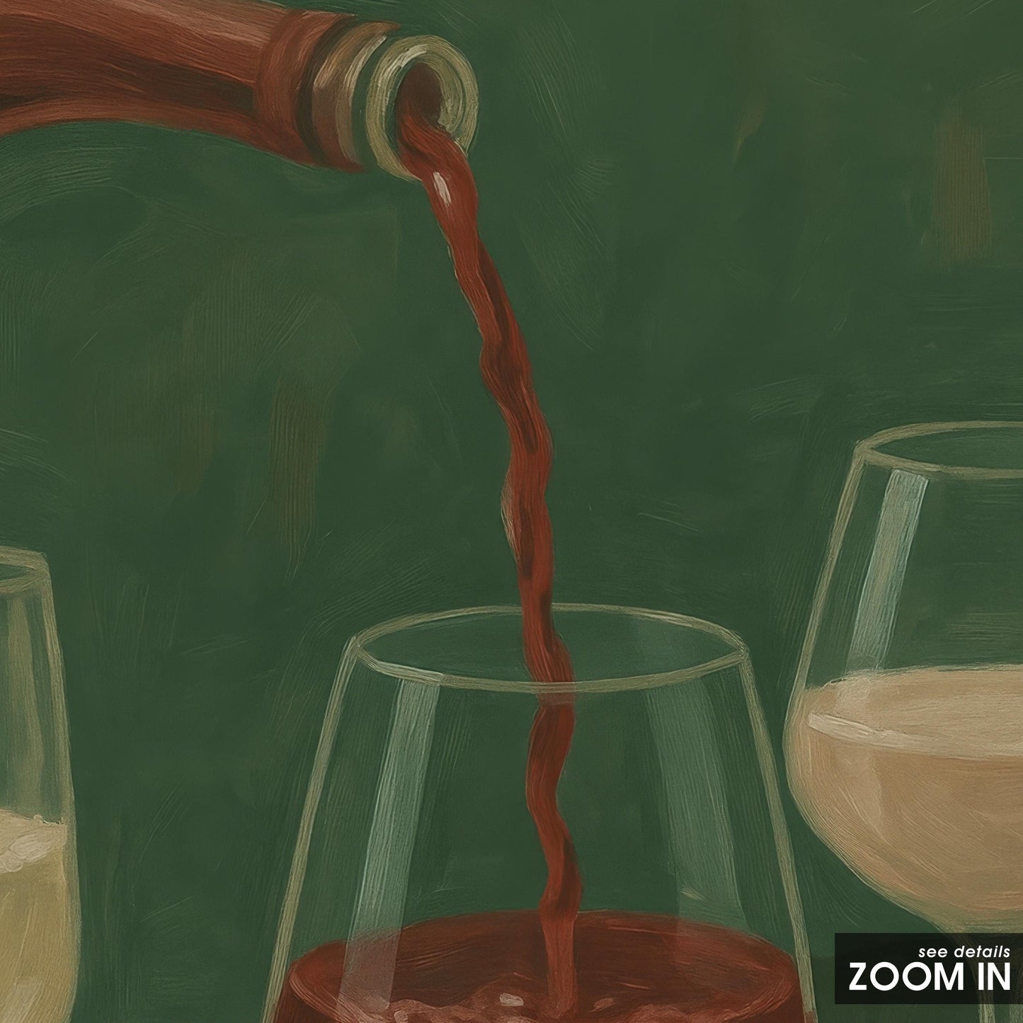 Wine Pouring Art Print – Elegant Bar Poster | Dining Room Wall Art, Red Wine Design