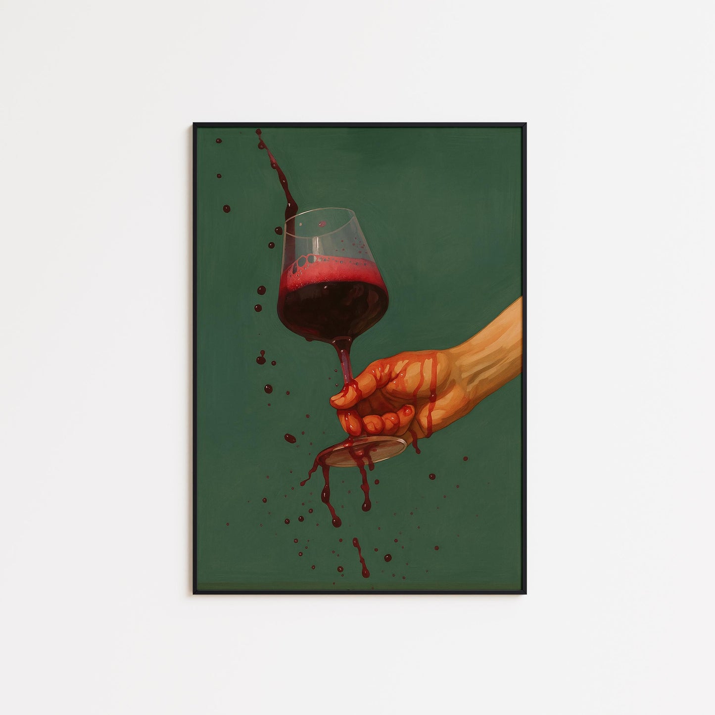 Spilled Wine Poster – Bold Retro Wall Art With Dramatic Wine Artwork