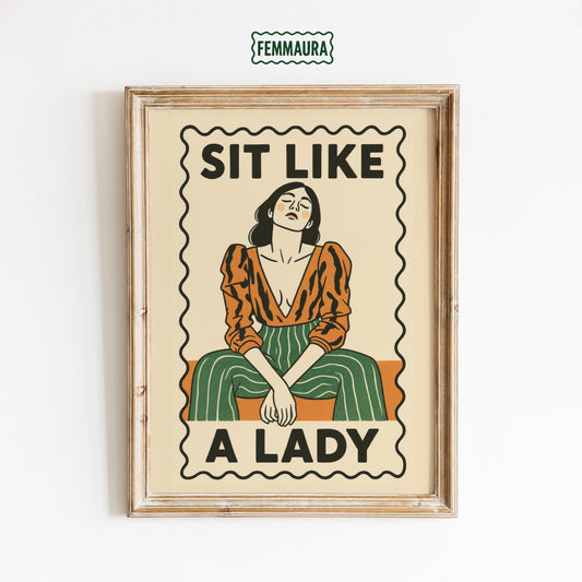 Feminist Retro Poster – Bold Vintage Empowerment Print | Statement Artwork