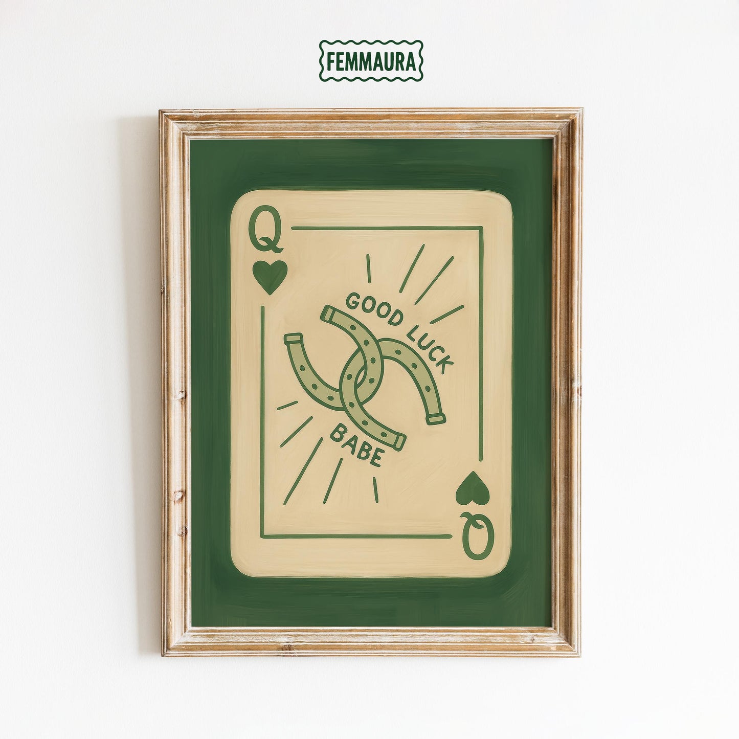 Retro Queen Poster – Vintage Casino Art | Lucky Charm Wall Art Print