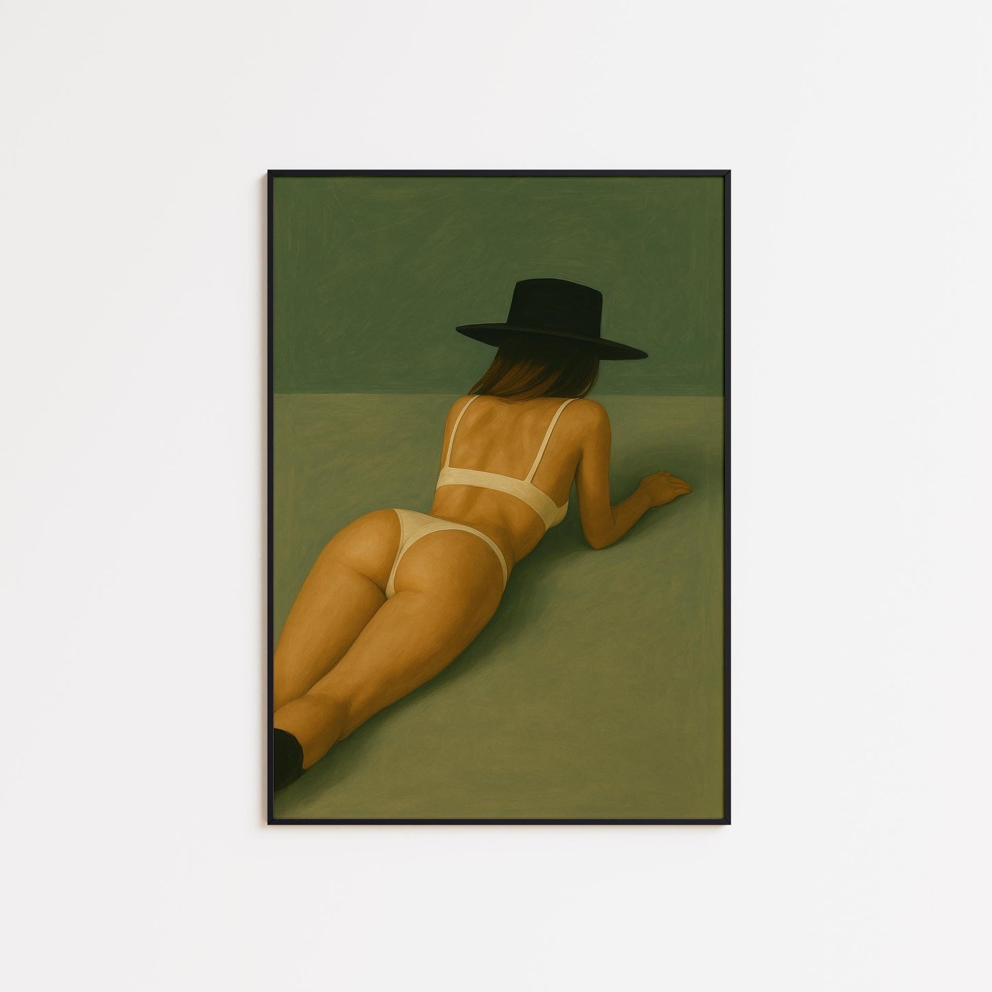 Woman In Hat Poster – Vintage Wall Art | Minimalist Feminine Retro Print