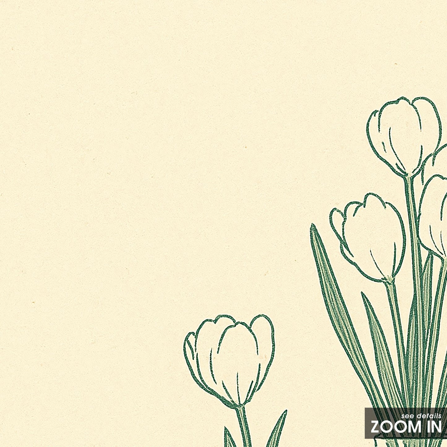 Goldfish and Tulips Poster – Minimal Green Line Art for Calm Interiors