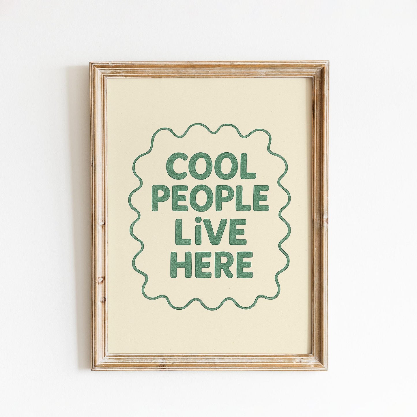 Cool People Live Here Poster – Funny Retro Typography Print, Minimalist Wall Art