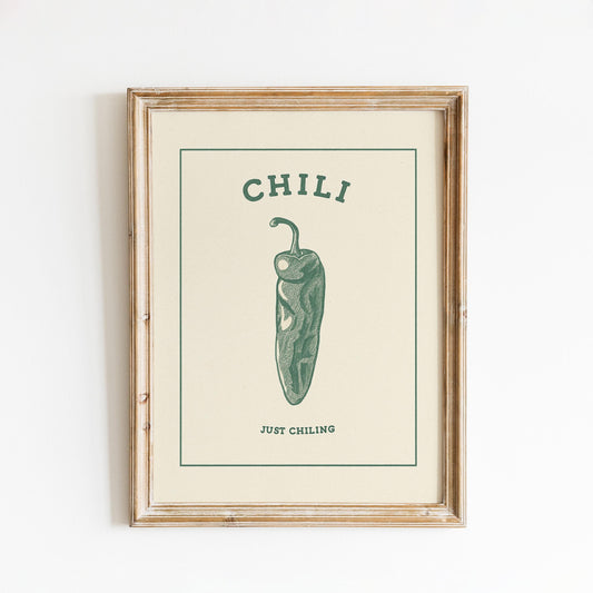 Chili Poster – Funny Minimal Kitchen Wall Art Print
