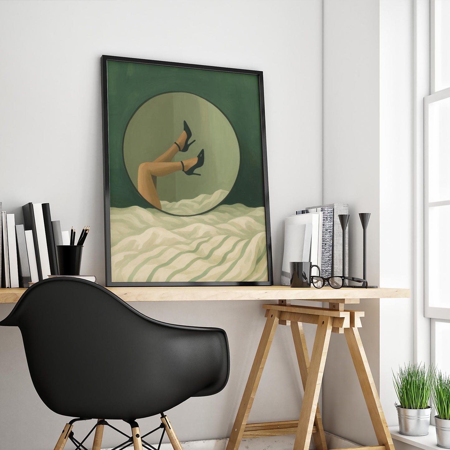 Seductive Wall Art – Mystery Mirror Print With Green Bedroom Poster