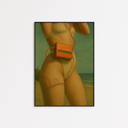 Retro Walkman Poster – Vintage Summer Print | Coastal Retro Wall Art