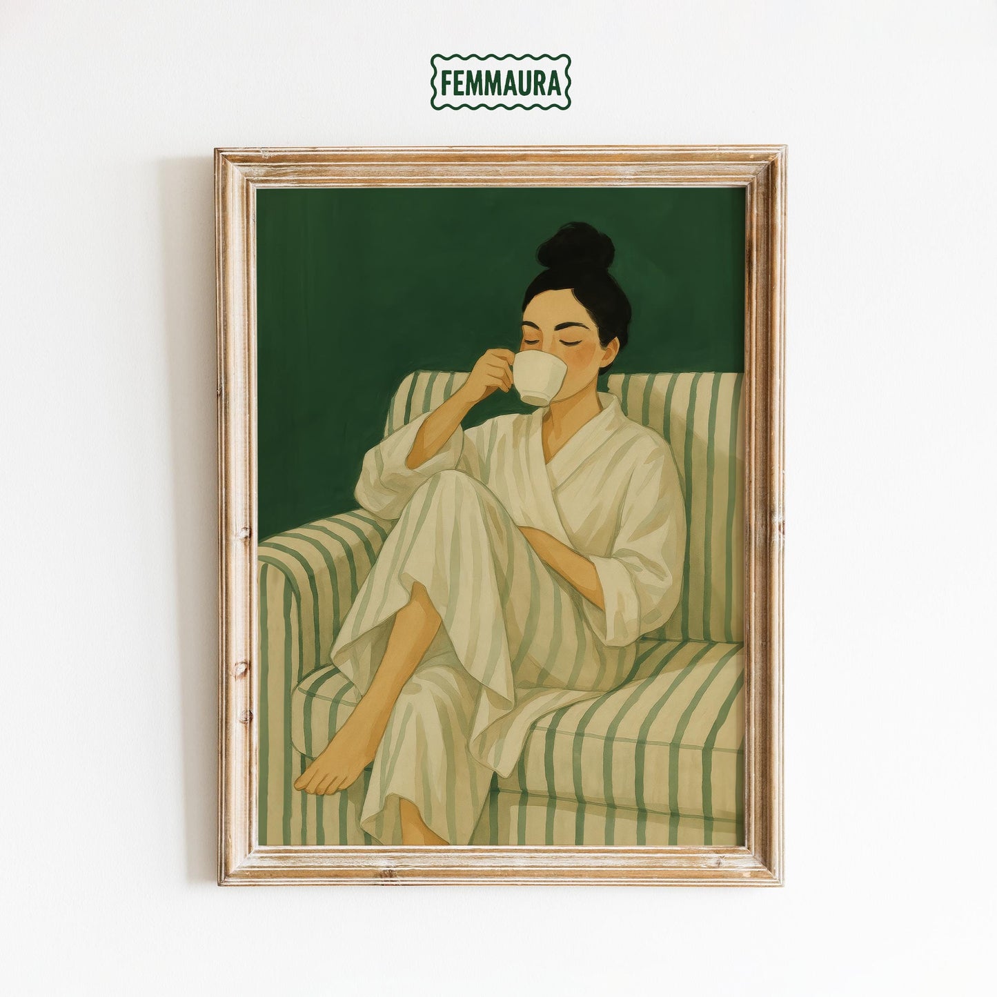 Feminine Minimalist Coffee Poster – Quiet Morning Wall Art | Cozy Feminine Print