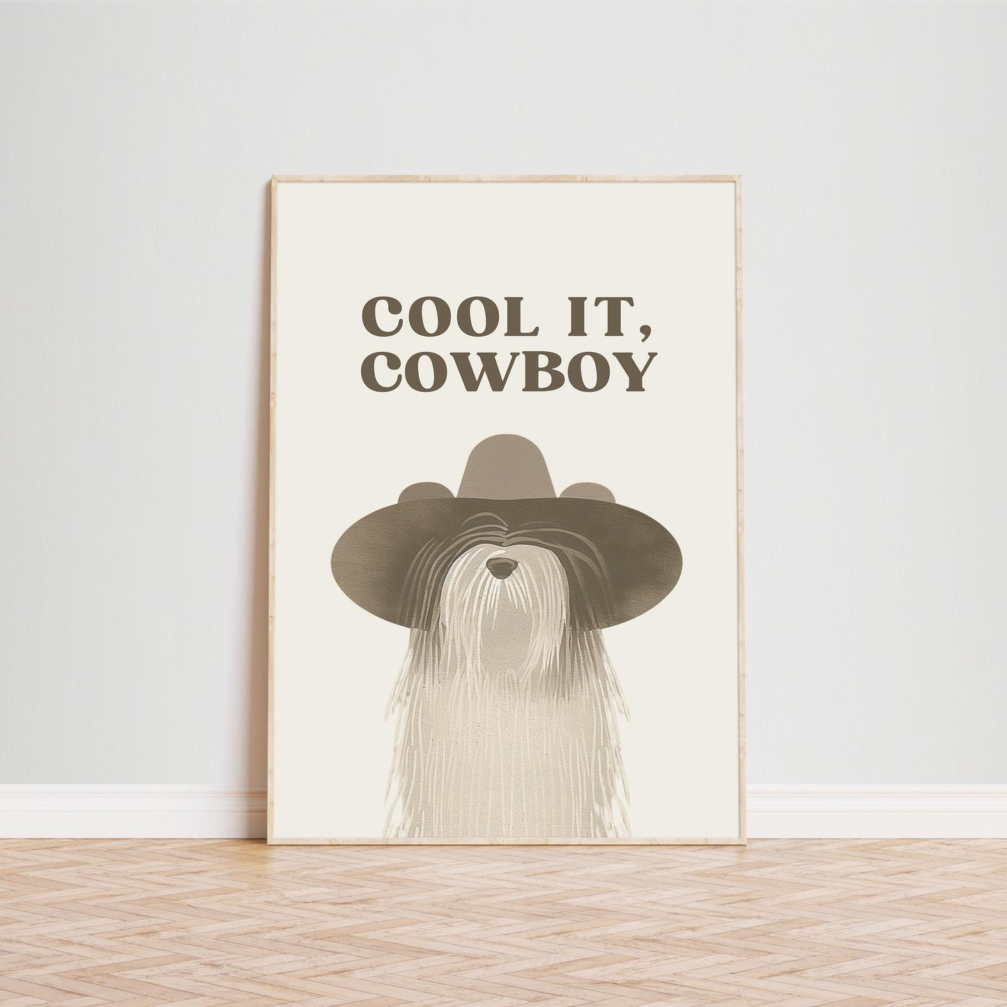 Cool It Cowboy Poster – Funny Western Dog Wall Art Print