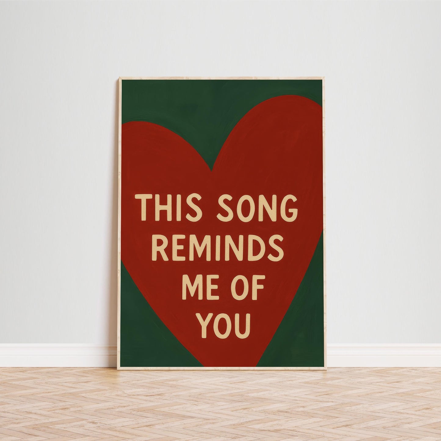 Red Heart Poster – Minimal Love Quote Print | Sentimental Wall Art Decor