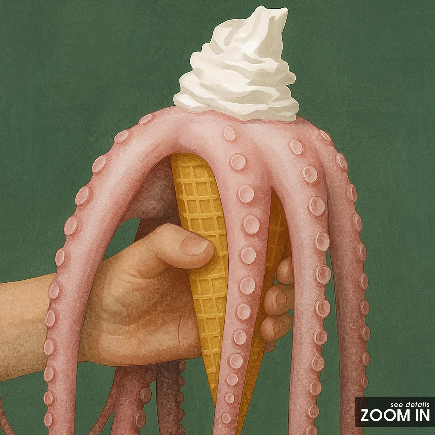 Octopus Ice Cream Poster – Surreal Kitchen Art With Tentacle Food Fantasy