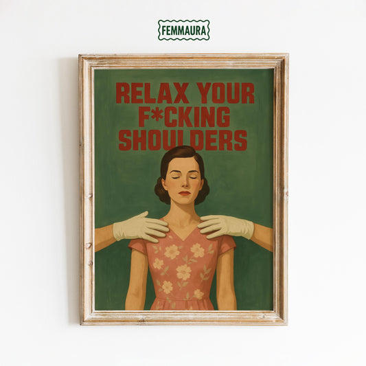 Funny Stress Relief Poster – Retro Wall Art With Bold Quote & Vintage Humor Print