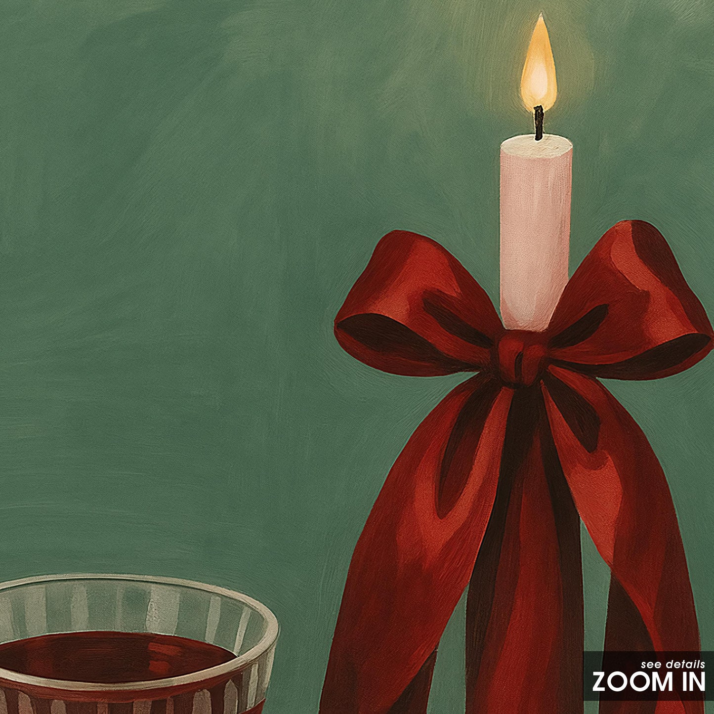 Romantic Candle Poster – Festive Holiday Wall Art With Cozy Wine Artwork