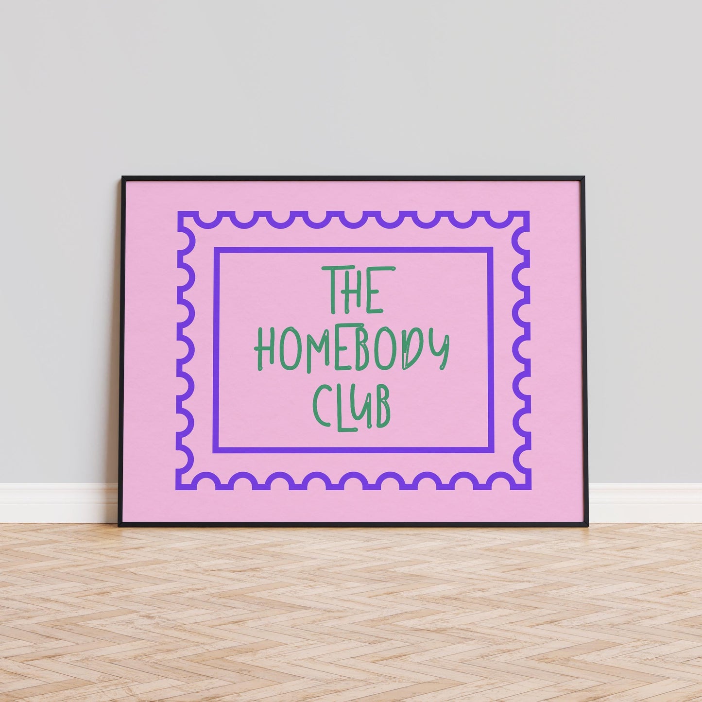 The Homebody Club Print – Pink & Purple Pastel Wall Decor for Cozy Spaces