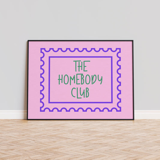 The Homebody Club Print – Pink & Purple Pastel Wall Decor for Cozy Spaces