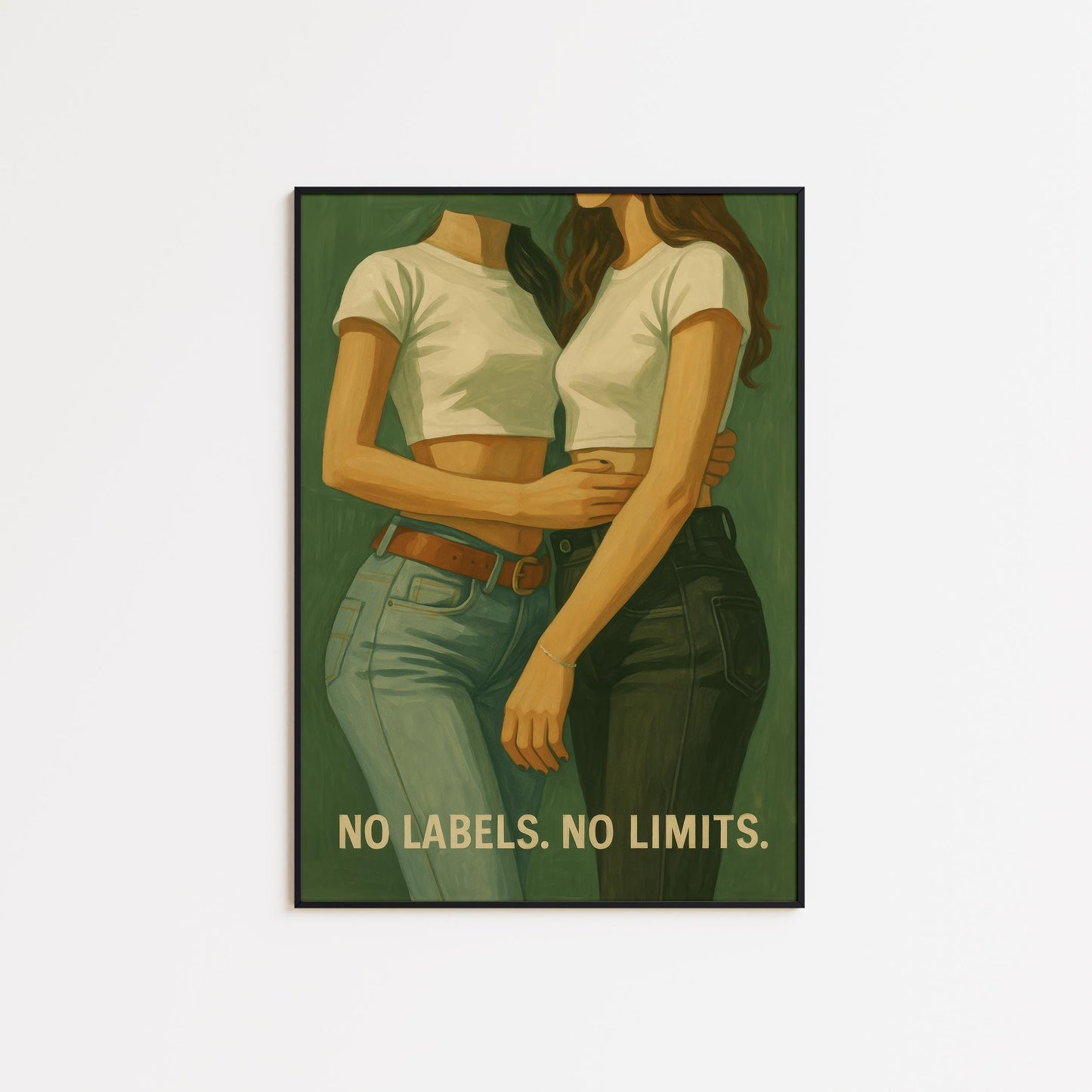 Queer Feminist Art Print – Lesbian Couple Print | Inclusive Fluid Identity Wall Decor