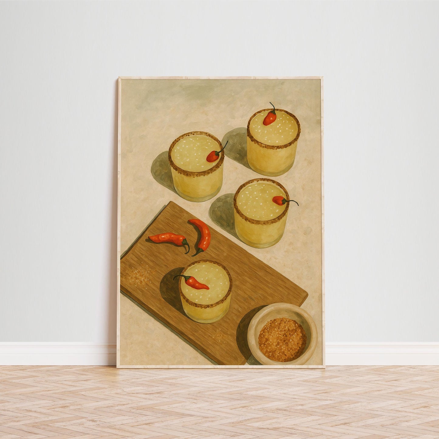 Spicy Margarita Poster – Retro Cocktail Art With Chili Pepper Artwork