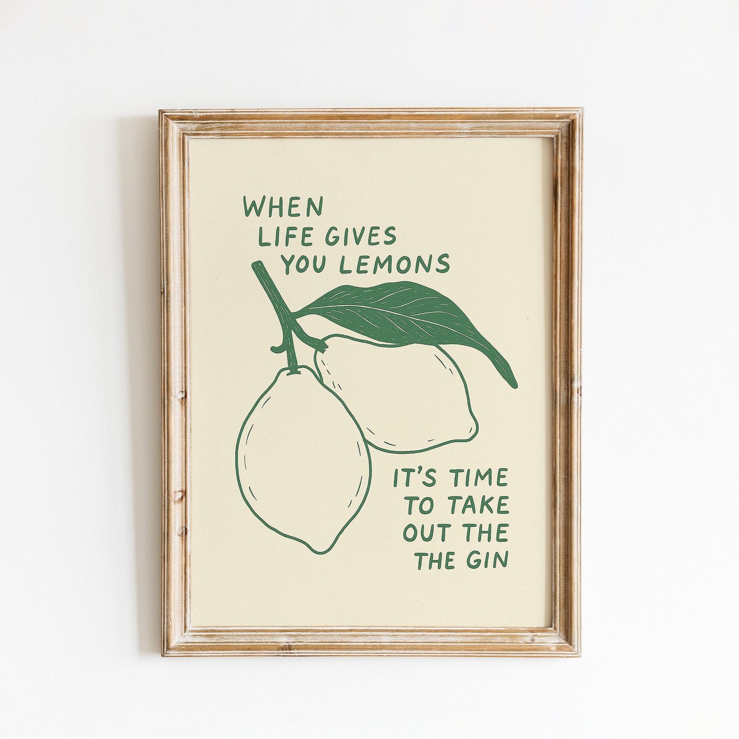 When Life Gives You Lemons Poster – Funny Retro Kitchen Wall Art