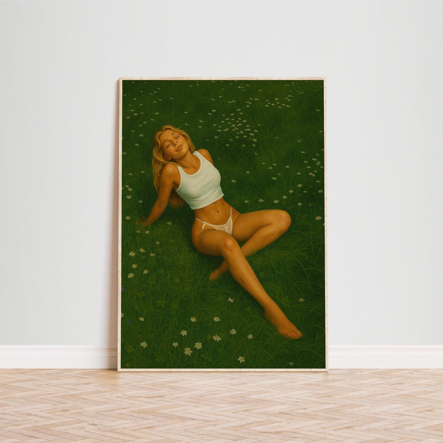 Boho Summer Poster – Vintage Wall Art Featuring Meadow Girl Print & Wildflowers