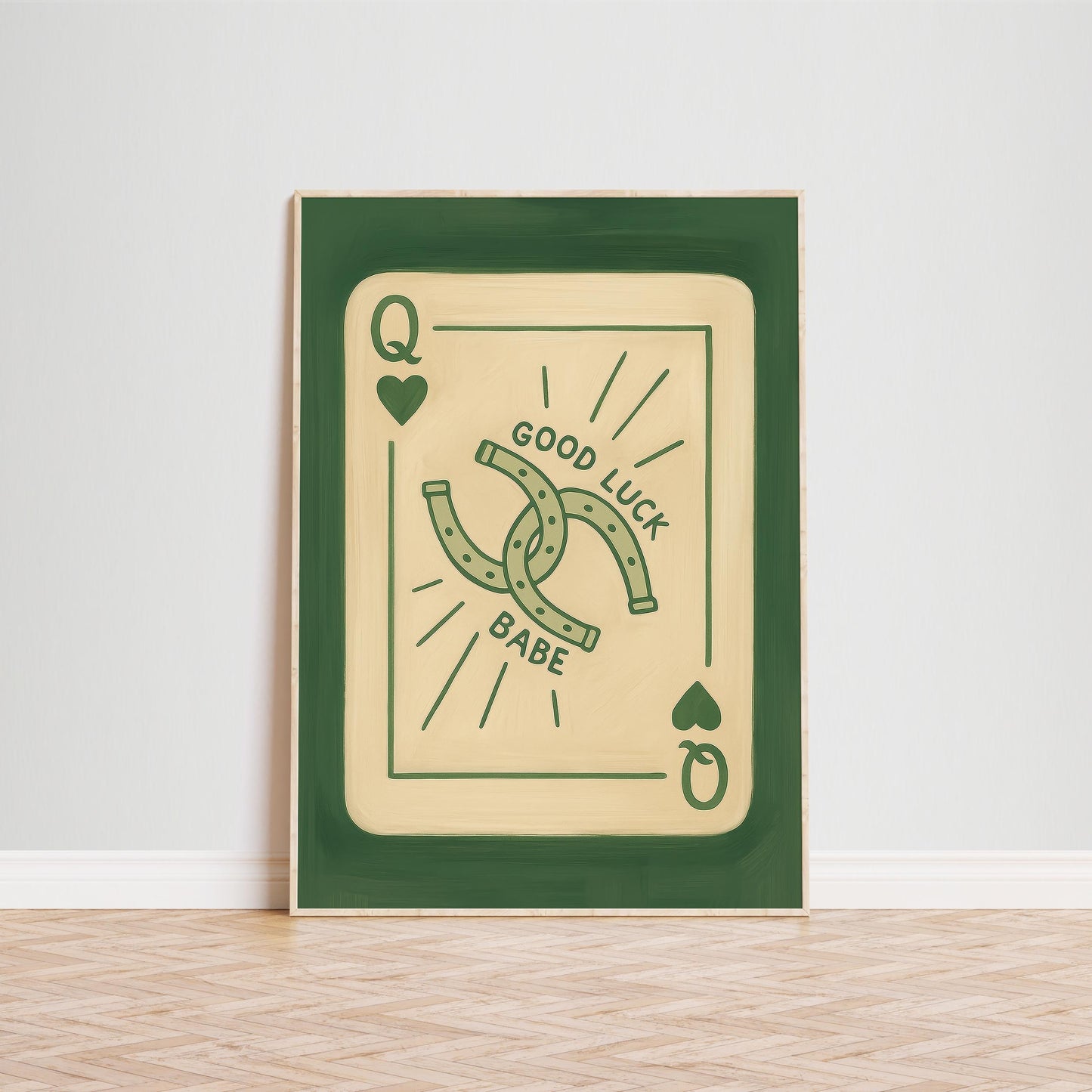 Retro Queen Poster – Vintage Casino Art | Lucky Charm Wall Art Print