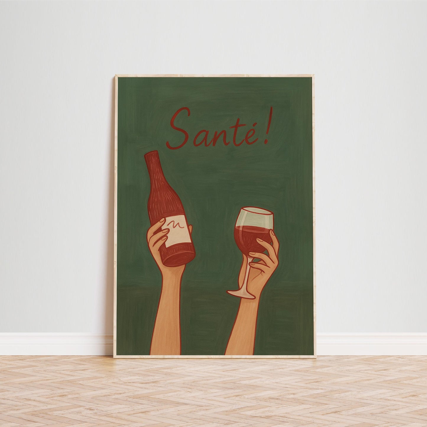 French Wine Poster – Stylish Wine Wall Art | Minimalist Kitchen Decor