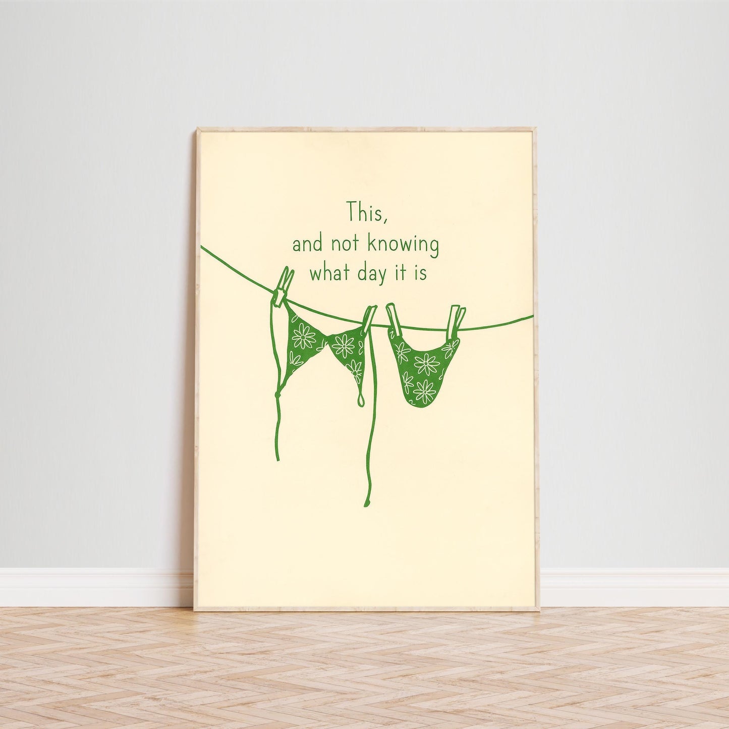Minimalist Bikini Poster – Funny Summer Quote Wall Art | Boho Chic Beach Decor
