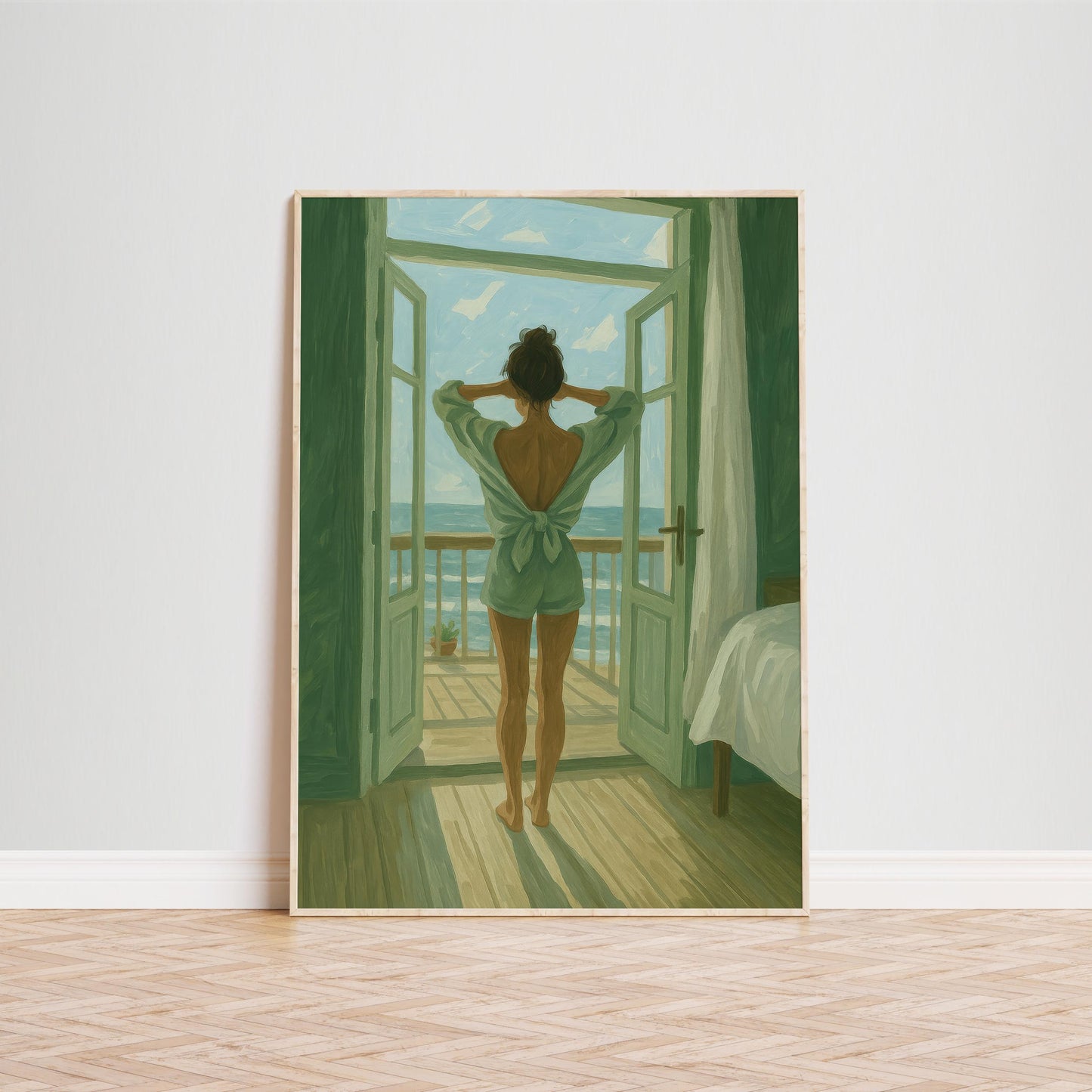 Ocean View Poster – Serene Coastal Wall Art for Bedroom & Beach House Decor