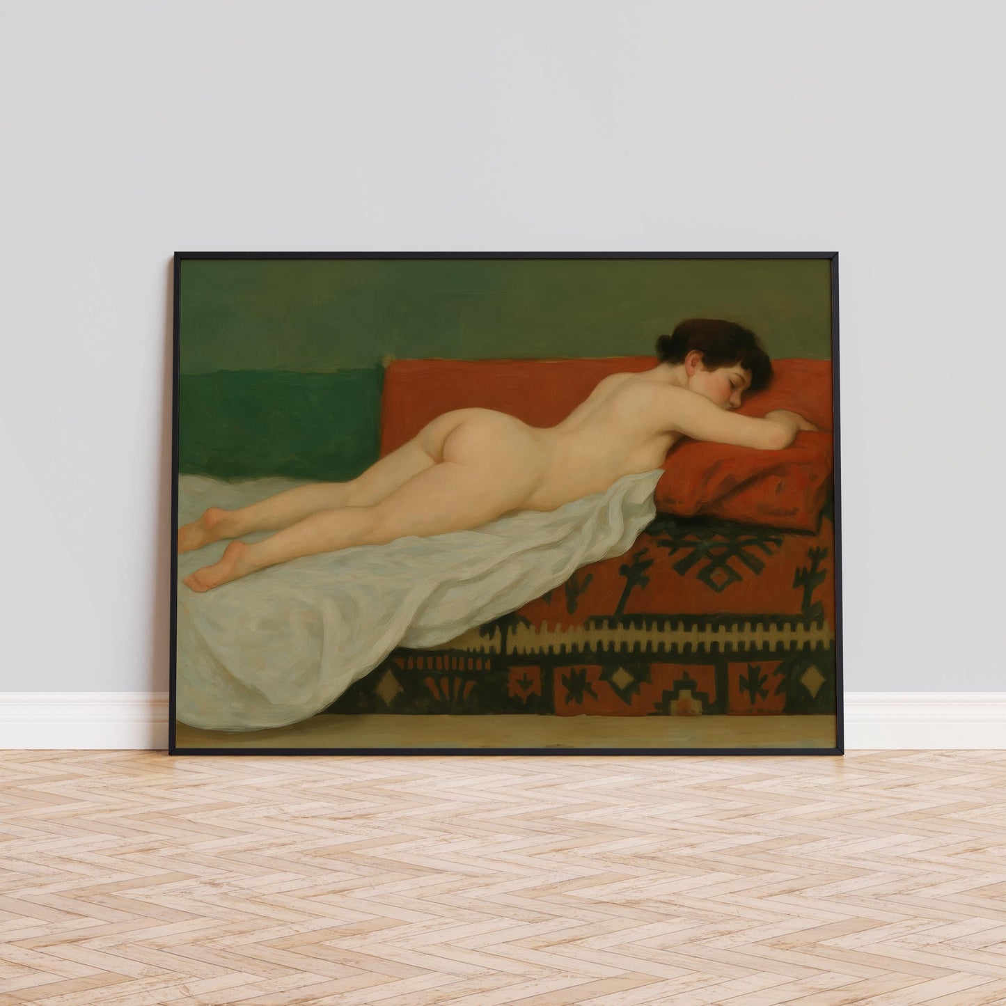 Reclining Nude Poster – Classic Vintage Wall Art With Soft Earthy Tones