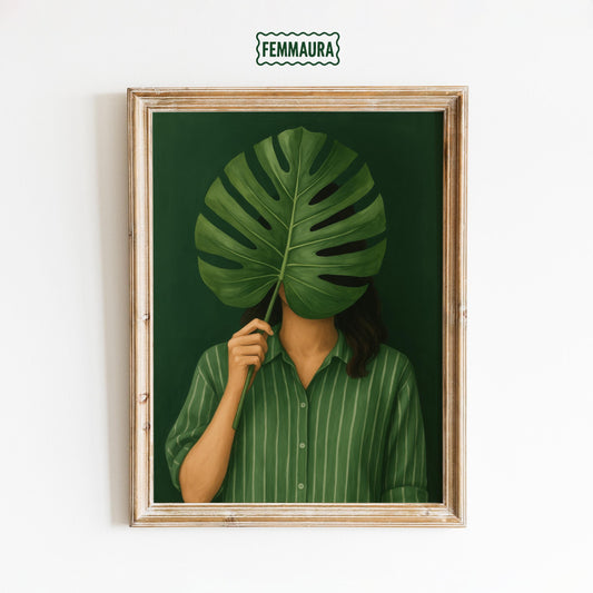 Monstera Leaf Poster – Minimalist Botanical Wall Art | Tropical Leaf Print
