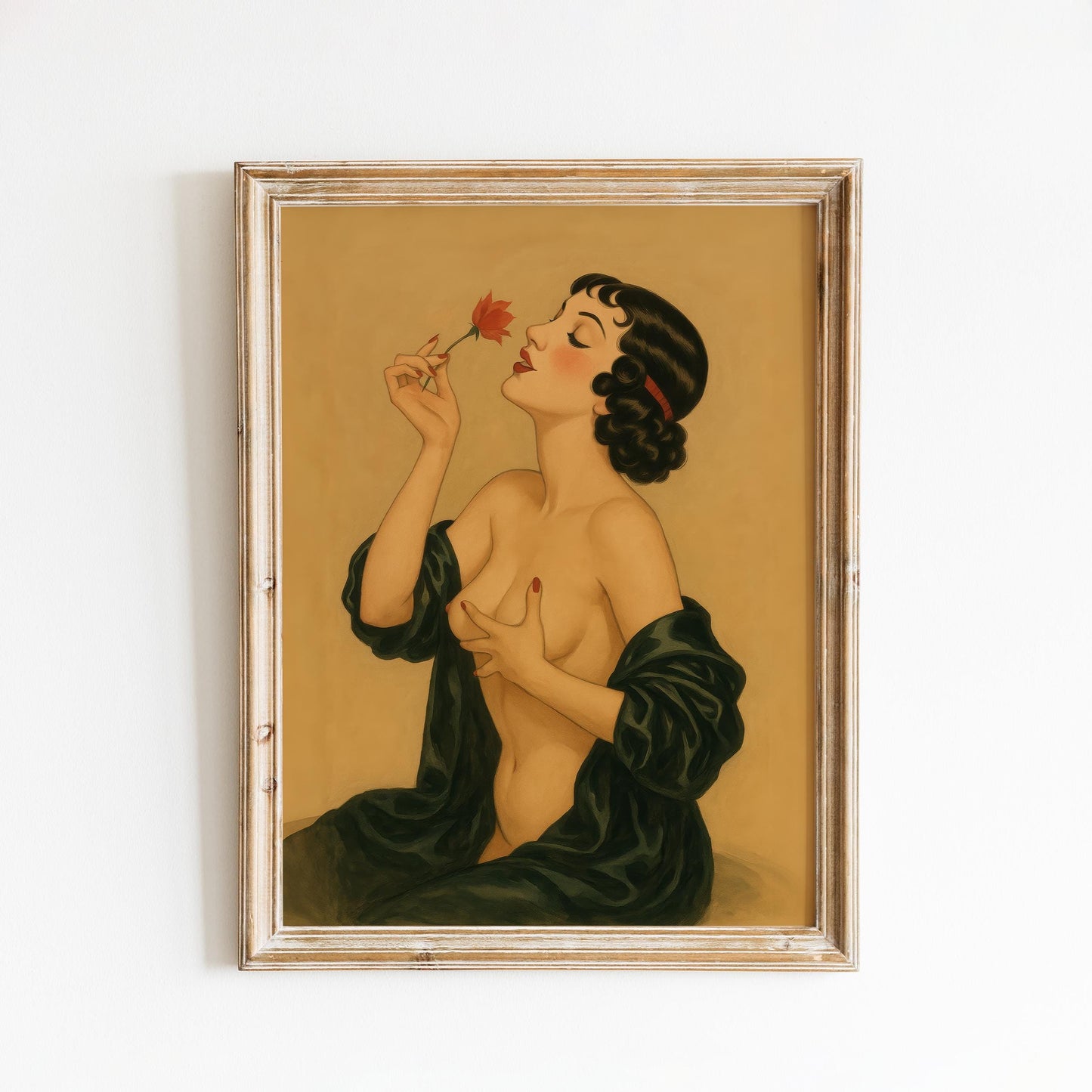Vintage Nude Poster – Sensual Woman Print | Romantic Pinup Art & Retro Erotic Artwork