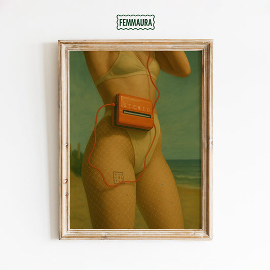 Retro Walkman Poster – Vintage Summer Print | Coastal Retro Wall Art