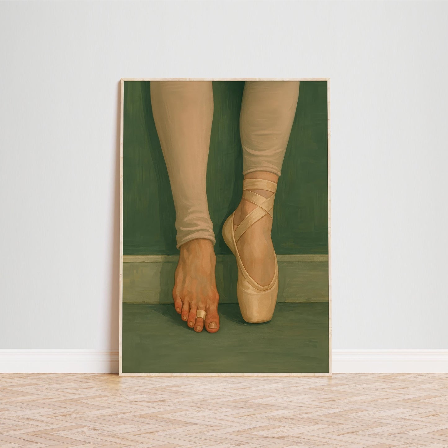 Ballet Art Print – Minimalist Pointe Shoe Wall Art With Barefoot Elegance
