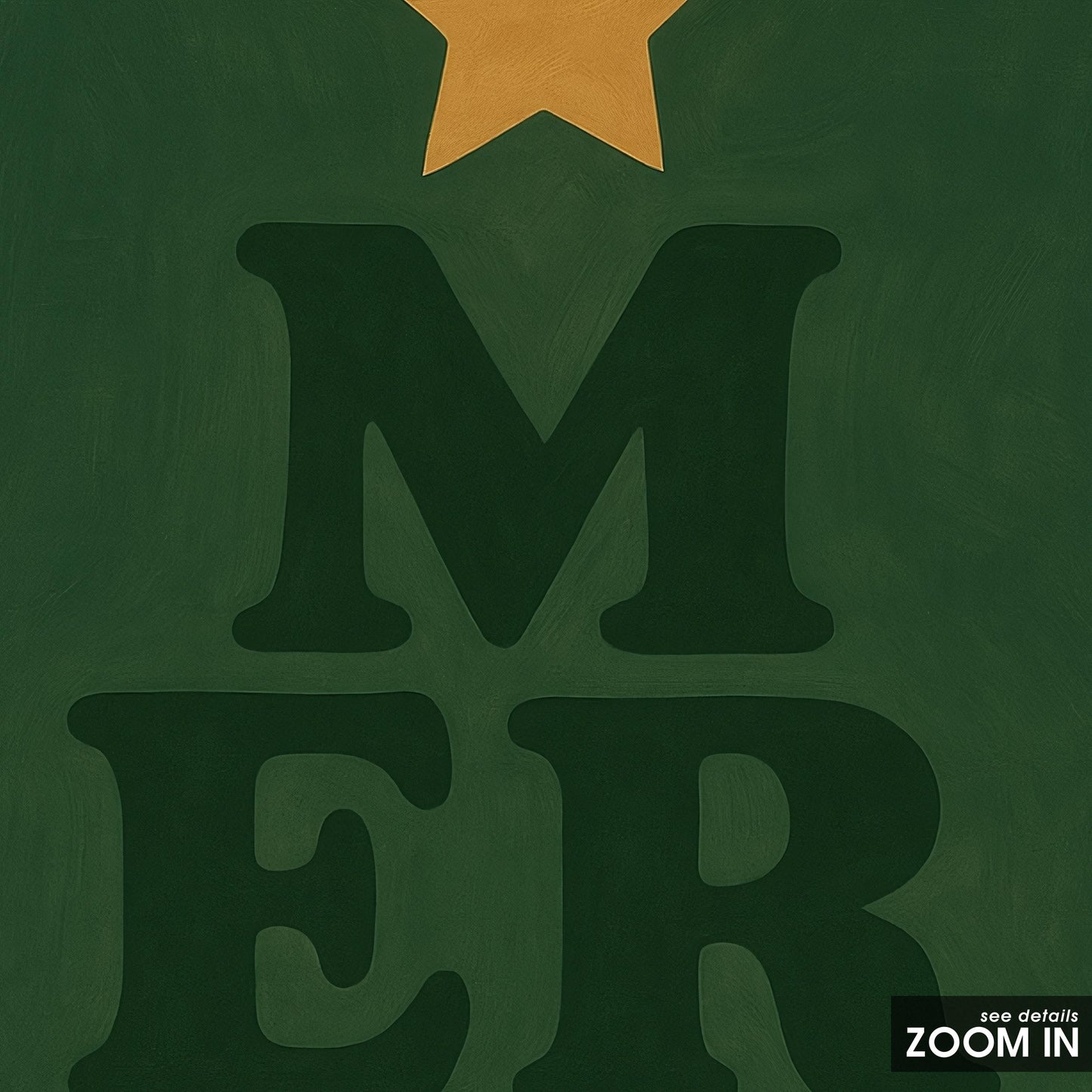 Christmas Tree Poster – Retro Holiday Wall Art With Green And Gold Design