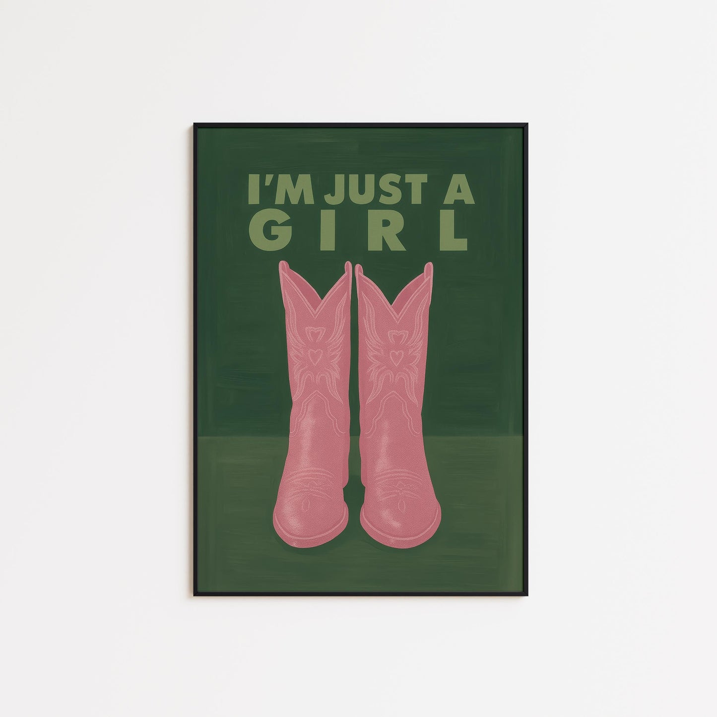 Cowgirl Boots Poster – Western Wall Art With Pink Feminist Country Girl Decor