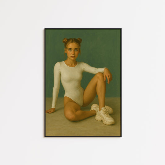 Feminine Portrait Poster – Minimalist Wall Art | Modern Girl Print, Neutral Tone Decor