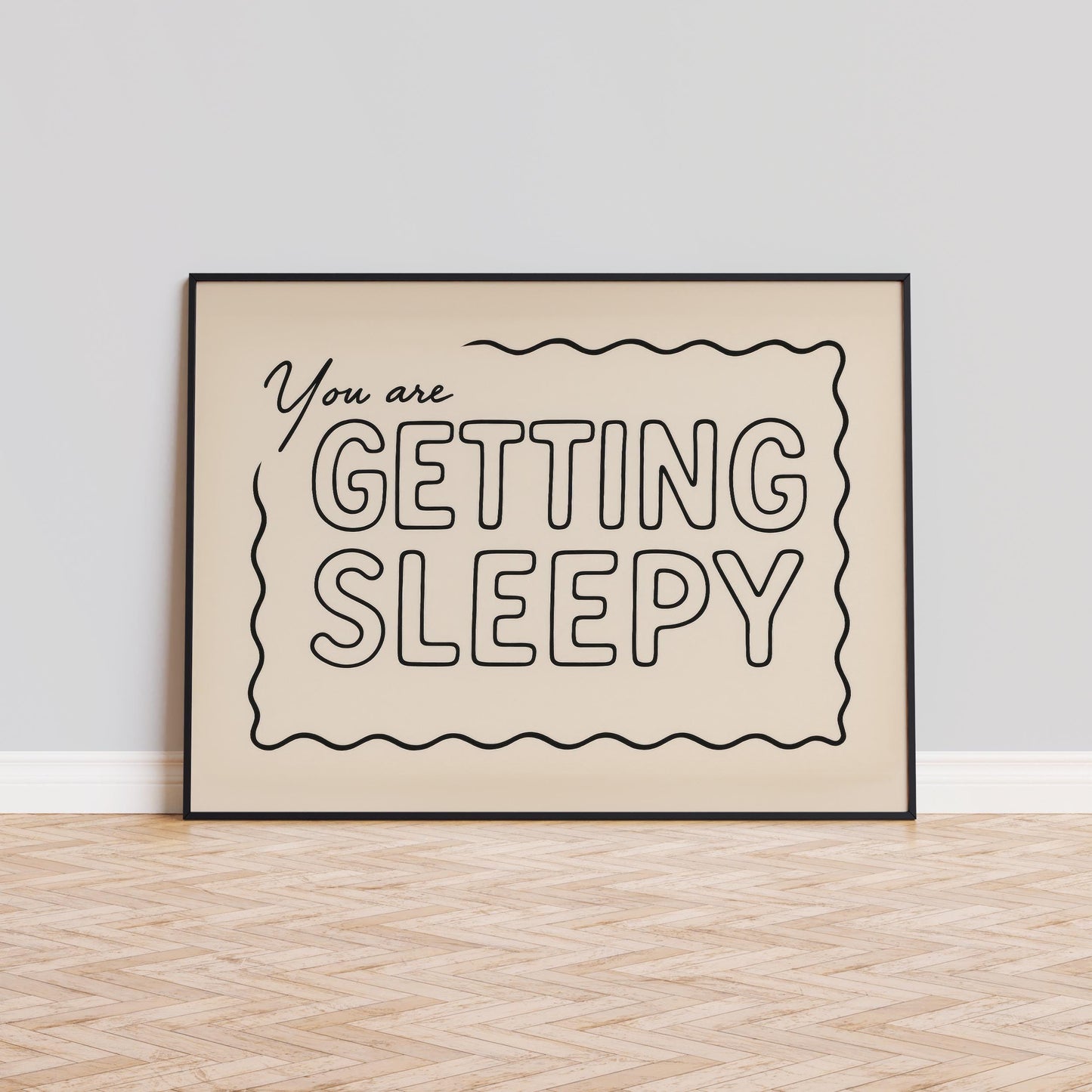 Minimalist Sleep Quote Poster – Retro Wall Decor | Cream Black Typography Print