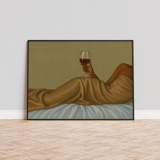 Wine Bed Poster – Minimalist Wall Art With Elegant Wine Artwork & Cozy Bedroom Decor