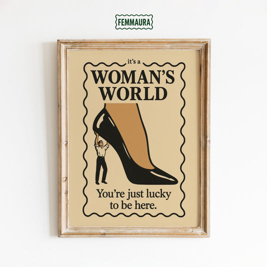 Feminist Retro Poster – Bold Woman Power Art | Vintage Girlboss Wall Decor